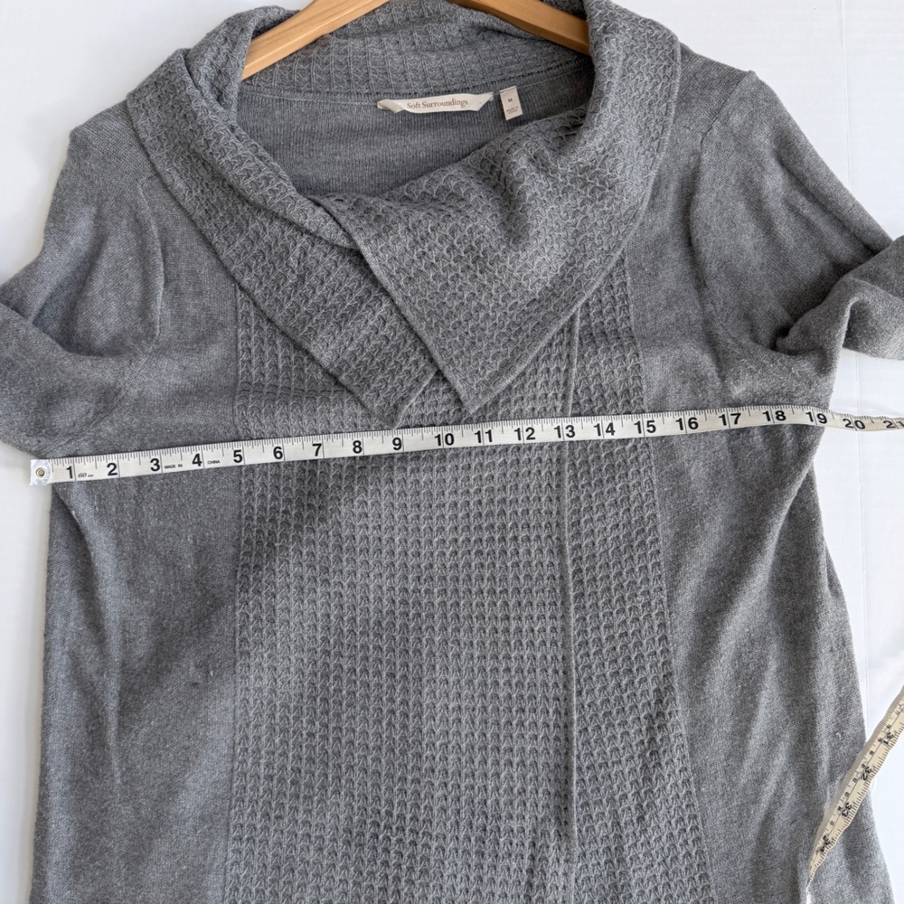 Soft Surroundings Women's Gray Knitted Monochrome Sweater Size M - Picture 5 of 9